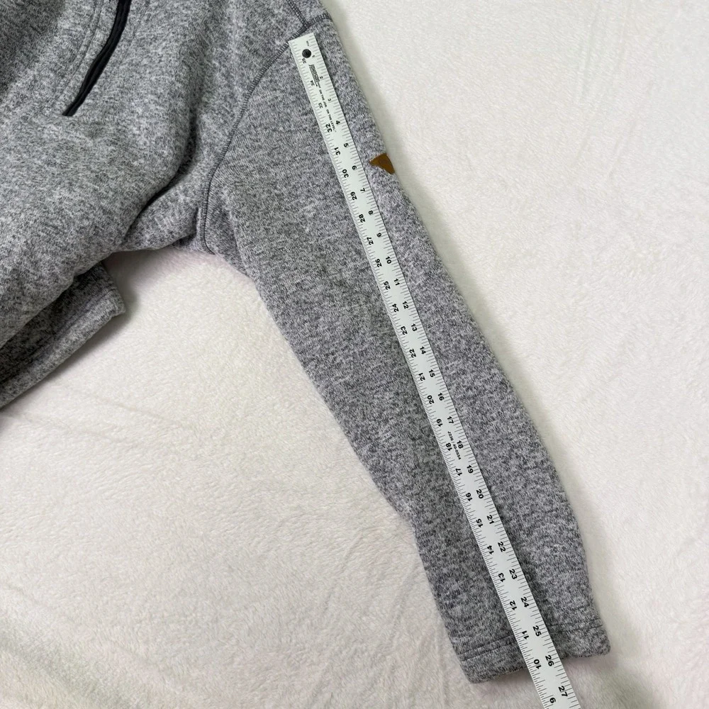 Orvis Sweater‎ Mens XXL Gray 1/4 Zip Mock Neck Sherpa Lined Knit Pullover